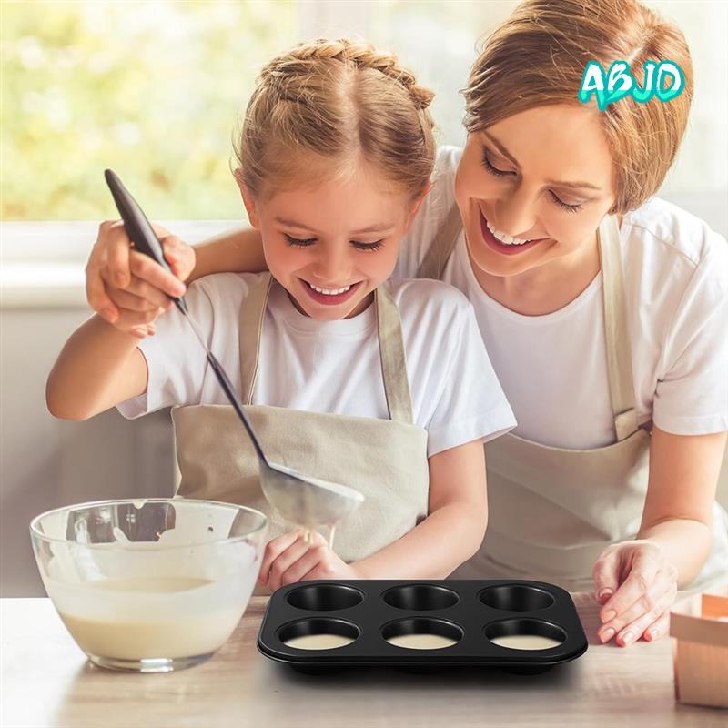 Muffin Tin Nonstick - ABJO-3 パックテフロン加工マフィンパン炭素鋼カップケーキパンマフィン缶お手入れが簡単マフィントレイ耐熱皿 6/12/24 カップ