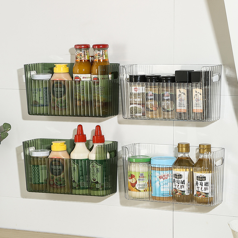 Kitchen Baking Tins - 自己粘着式冷蔵庫収納ボックス大容量キッチンオーガナイザー多用途コンテナ家庭用省スペースオーガナイザー