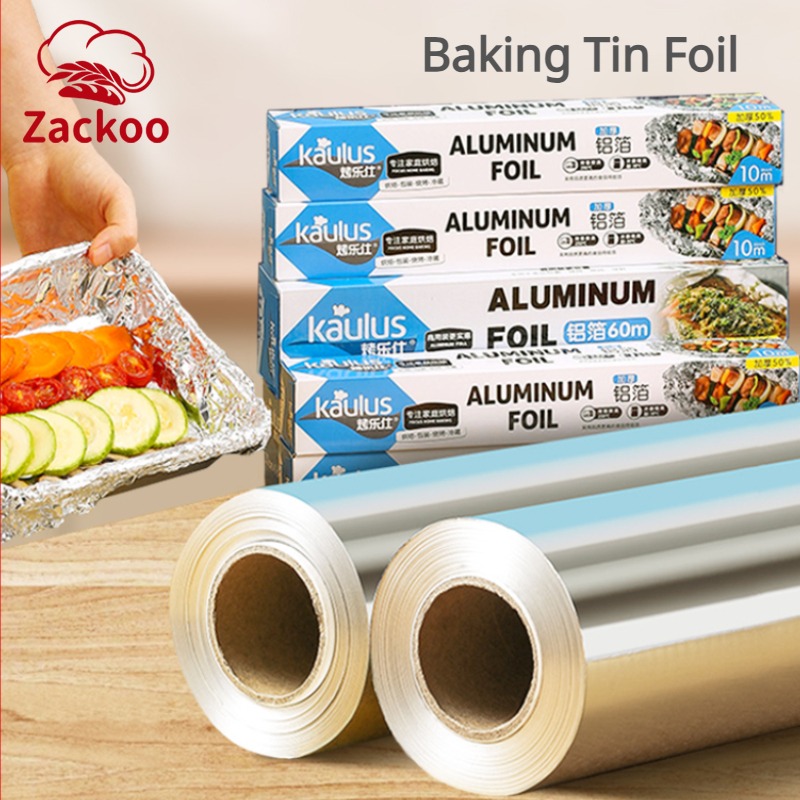 Kitchen Baking Tins - Zackoo 10/20/40 メートルアルミ箔ベーキングラップ使い捨てノンフライヤーオーブンバーベキューブリキ箔食品グレードの油紙キッチンケータリングブリキ