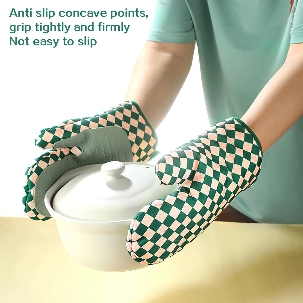 Kitchen Baking Gloves - シリコンオーブンミット 耐熱性 厚手 滑り止め キッチン用手袋 断熱手袋