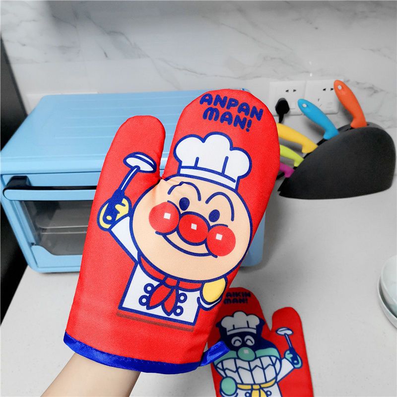 Kitchen Baking Area - 2 個アンパンマン電子レンジ用断熱手袋家庭用キッチン耐熱厚手耐熱ベーキンググローブ