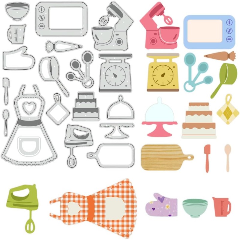 Kitchen Baking Gloves - ベーキング、キッチン用品、エプロン、手袋、スクラップブッキング用の装飾的なエンボス鉛筆、フォトアルバム、1個