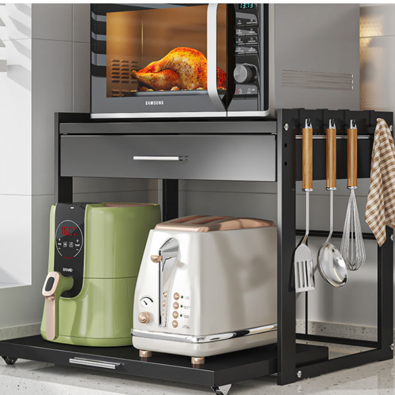 Kitchen Baking Drawer - 実用的なスライドアウト式引き出し棚、カウンタートップオーブンスタンド＆ラック、キッチン用プルアウト式収納オーガナイザー、ベーキング用品