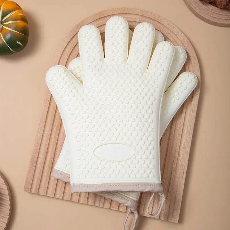 Kitchen Baking Gloves - 1 ピースの耐熱ハンドカバー、断熱性の高い厚手のシリコン、キッチンオーブン用に特別に設計されています。