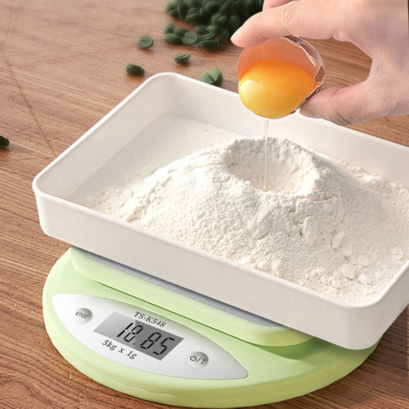 Kitchen Baking Area - デジタルキッチンスケール 5kg/1g 精密電子天秤 LCD ディスプレイポータブル食品スケールベーキング調理家庭用グリーン