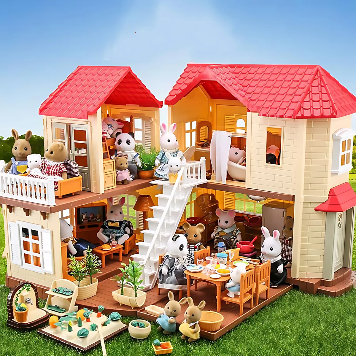 Kitchen Q - ミニチュア家具 1:12 ドールハウスキッチンリビングルーム寝室セット DIY シーン人形遊び装飾女の子おもちゃの家誕生日ギフト