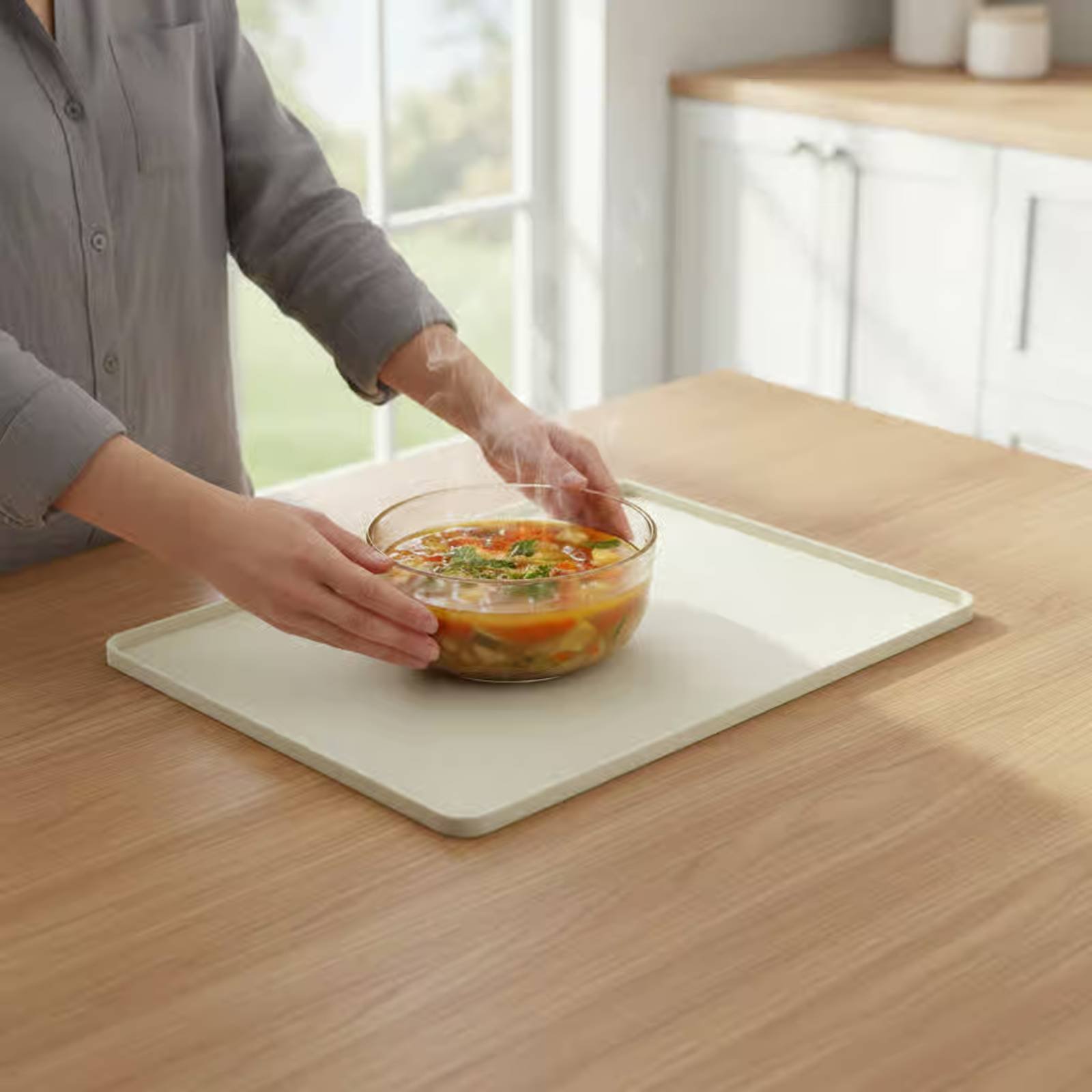 Kitchen Appliances For Baking - シリコン製電子レンジトップマット 柔軟な電子レンジトッププロテクター シリコン製家電トレイ こぼれ防止 キッチンアクセサリー