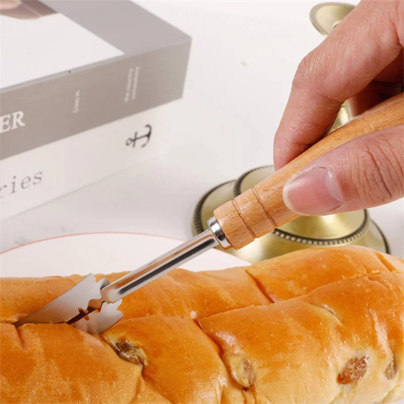 パン屋生地パンペストリーカッター 5 枚刃トースト湾曲バゲッ - Dough Scraper Curved のレビューと価格