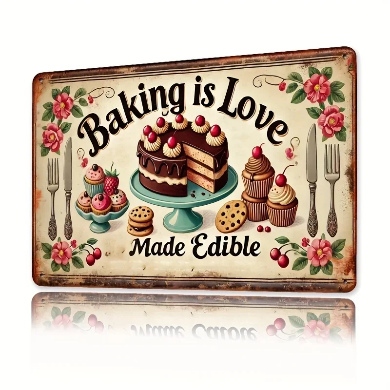 ルームデコレーション ヴィンテージベーキングイズラブメタルテ - Kitchen Baking Tins のレビューと価格