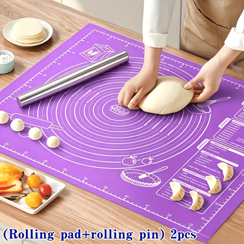 2個入りシリコン生地マット＆ローリングピンベーキングセット、 - Kitchen Roll Baking のレビューと価格