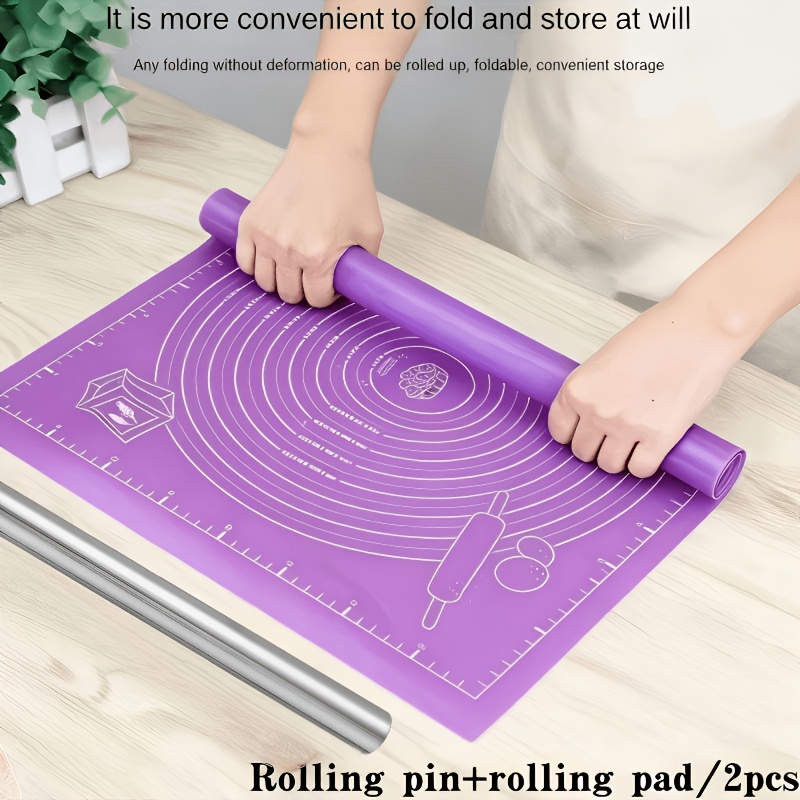 2個入りシリコン生地マット＆ローリングピンベーキングセット、 - Kitchen Roll Baking のレビューと価格