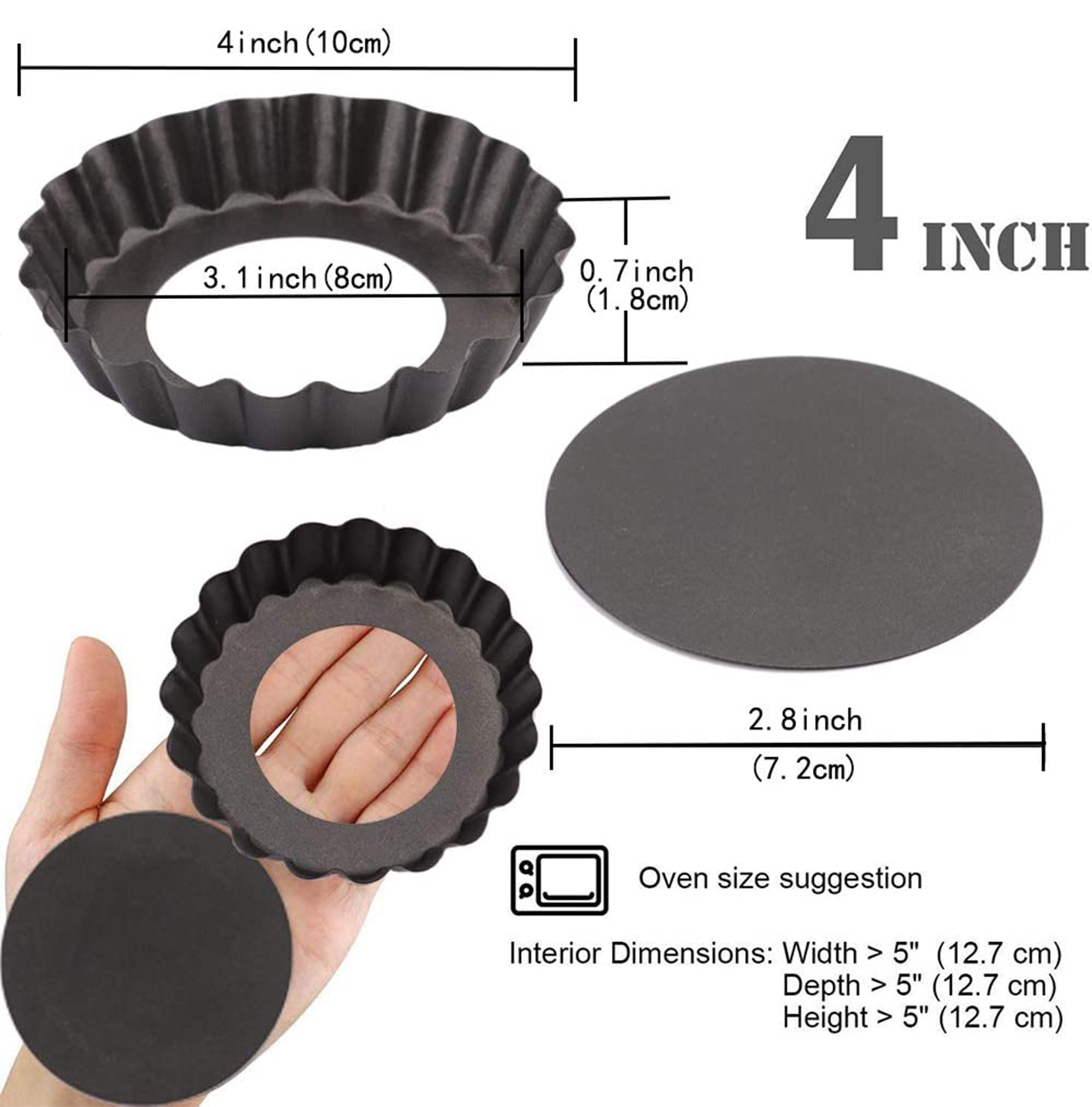 取り外し可能な底部を備えたミニタルトパン、焦げ付き防止の丸い - Muffin Tin Nonstick のレビューと価格