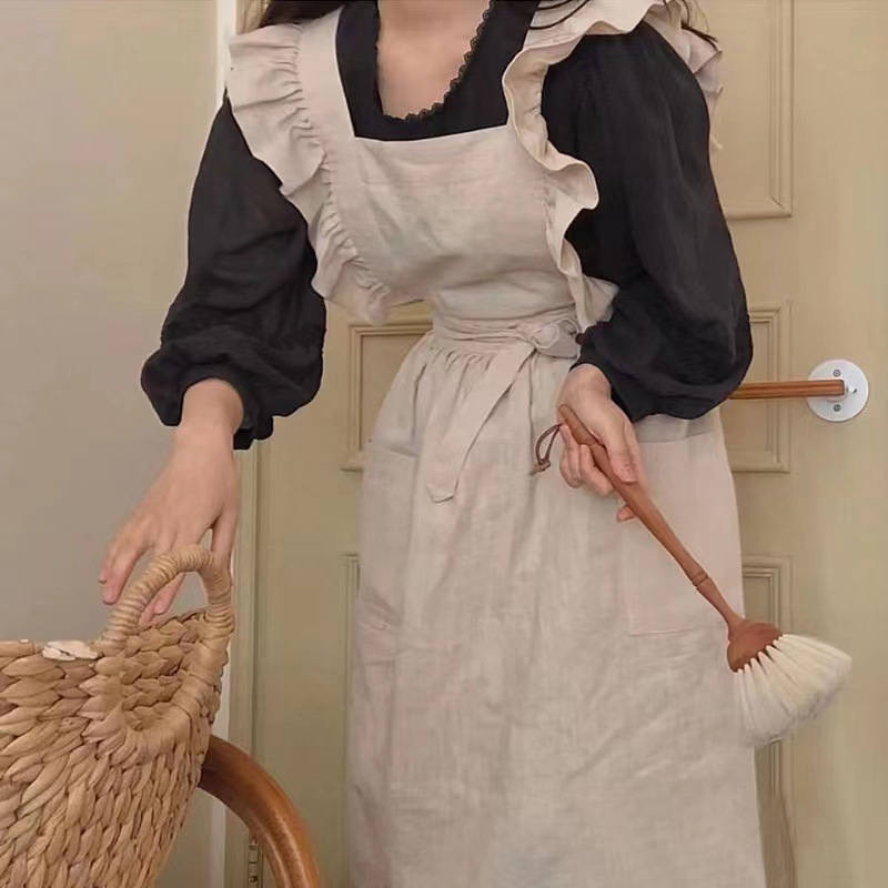 1PC フランス牧歌的な花屋芸術的なコットンリネンヴィンテー - Kitchen Baking Area のレビューと価格