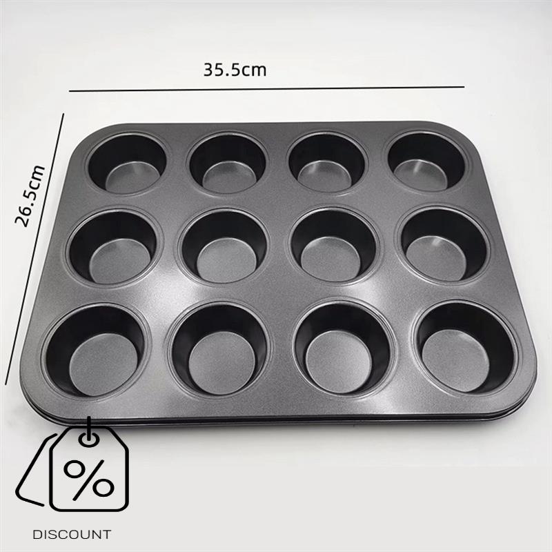 ABJO-3 パックテフロン加工マフィンパン炭素鋼カップケー - Muffin Tin Nonstick のレビューと価格