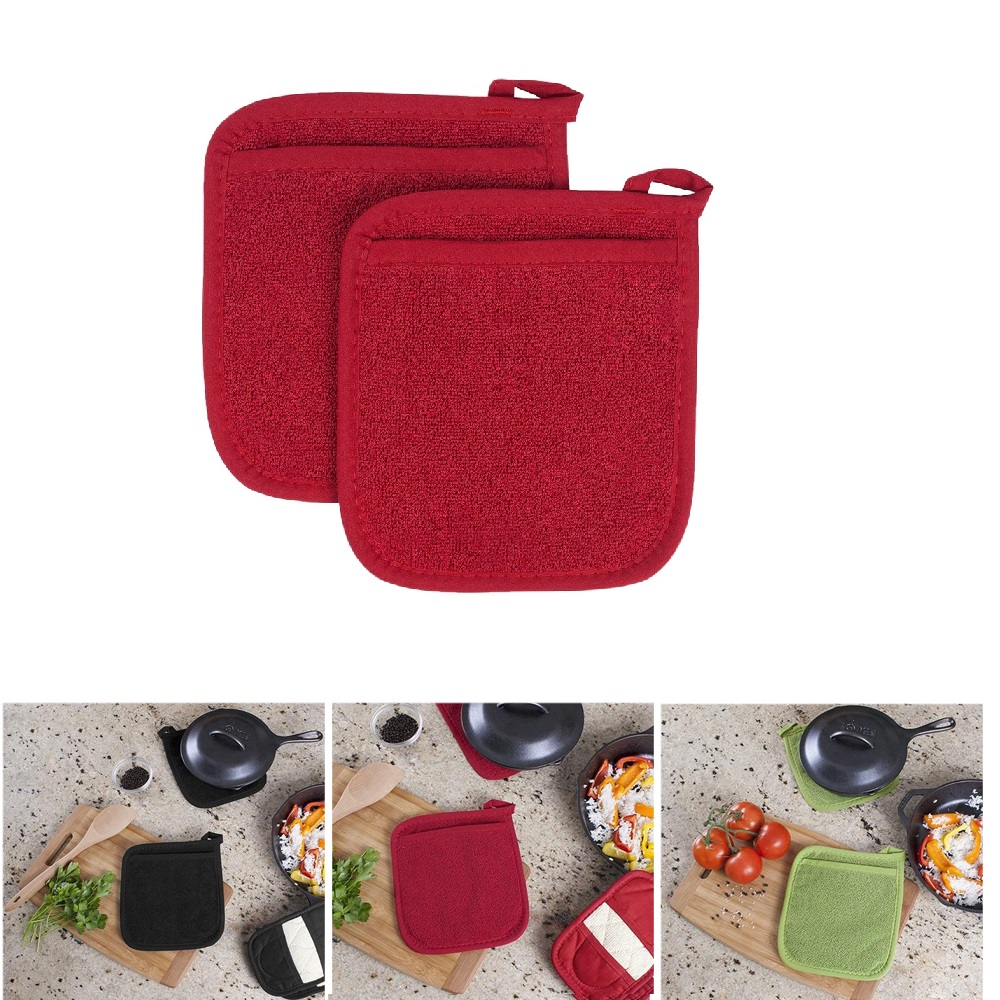 コットンテリーポットホルダー断熱グローブ、電子レンジグローブ - Kitchen Baking Gloves のレビューと価格