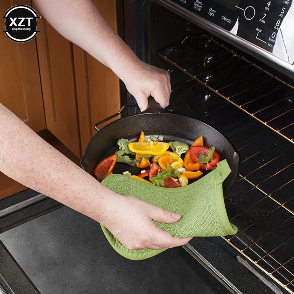 コットンテリーポットホルダー断熱グローブ、電子レンジグローブ - Kitchen Baking Gloves のレビューと価格