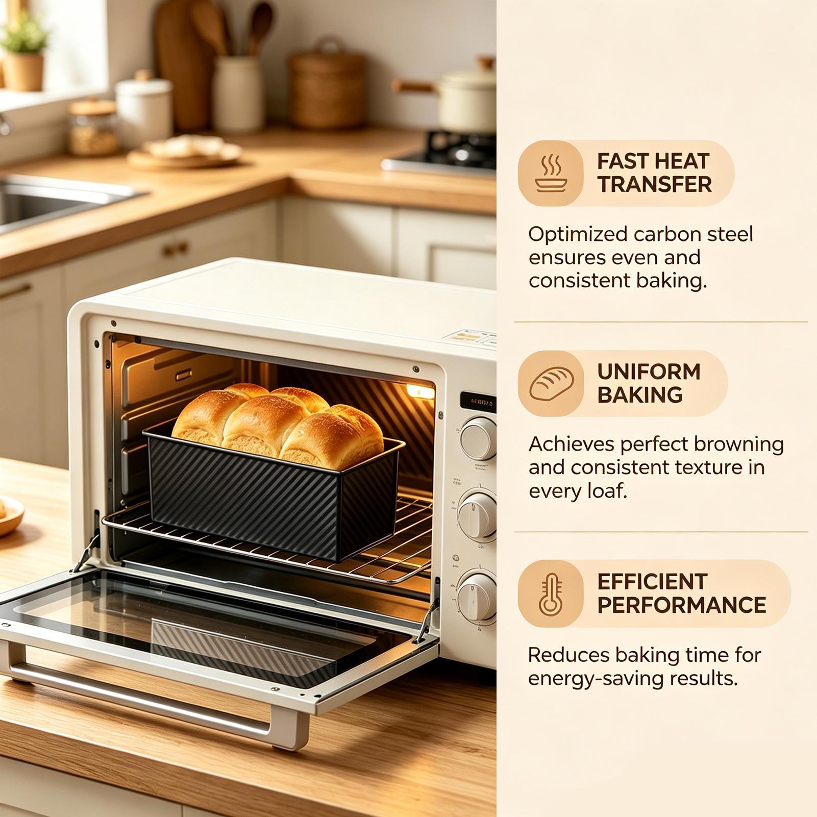 パン焼き型 波型炭素鋼製 ノンスティックベイクウェア サンド - Kitchen Baking Tins のレビューと価格