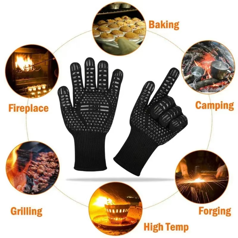 ワンピース BBQ グローブ高温耐性オーブンミット 500  - Kitchen Baking Gloves のレビューと価格