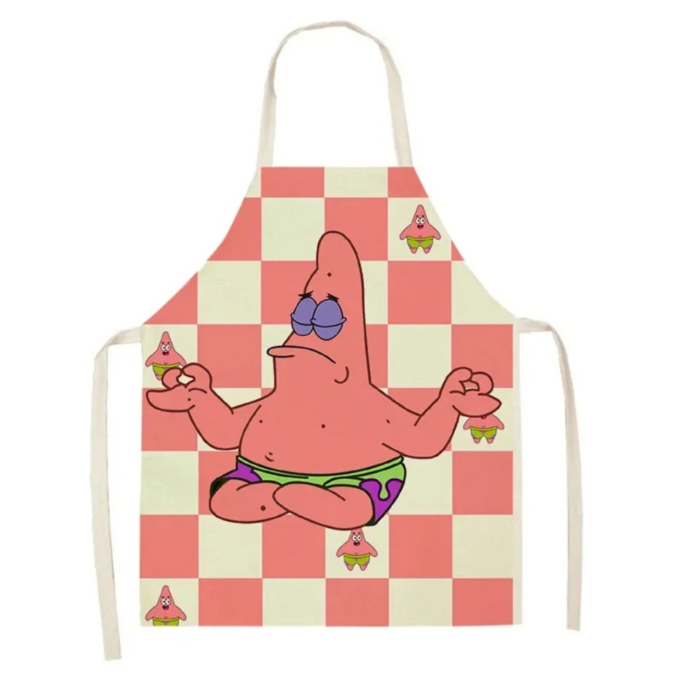 スポンジボブ パトリック キッチンエプロン 大人用 リネンビ - Kitchen Q のレビューと価格