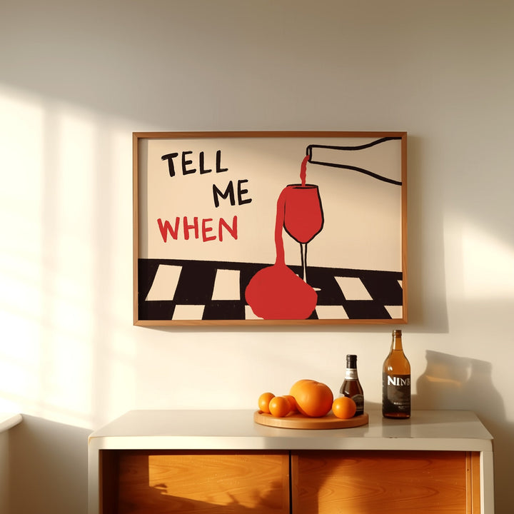 ヴィンテージ「Tell Me When Drink」キャンバ - Kitchen Q のレビューと価格