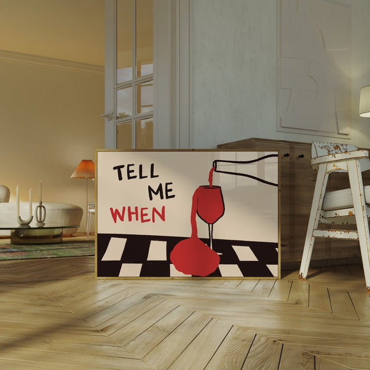 ヴィンテージ「Tell Me When Drink」キャンバ - Kitchen Q のレビューと価格