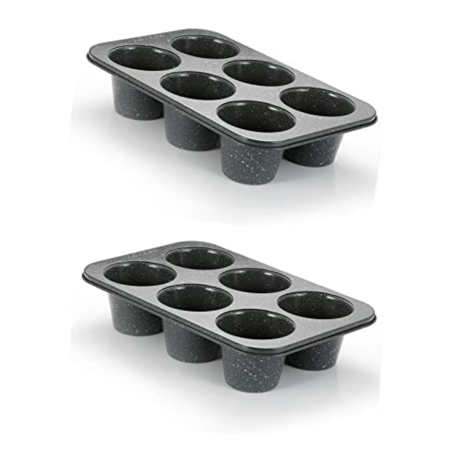 2個入りディープジャンボマフィンパン 6カップ カーボンスチ - Muffin Tin Nonstick のレビューと価格