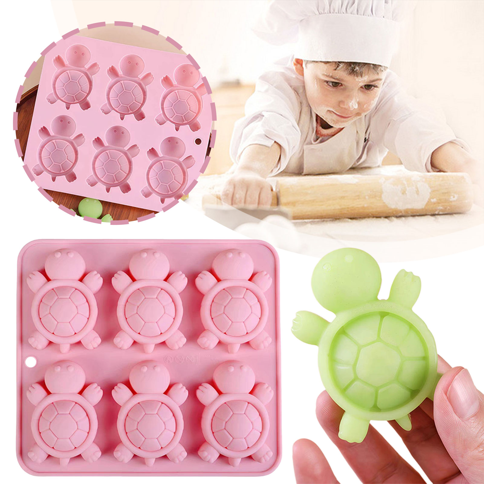 カメのアイストレイ3Dカメのウミガメのシリコン型DIYアイス - Kitchen Baking Trays のレビューと価格