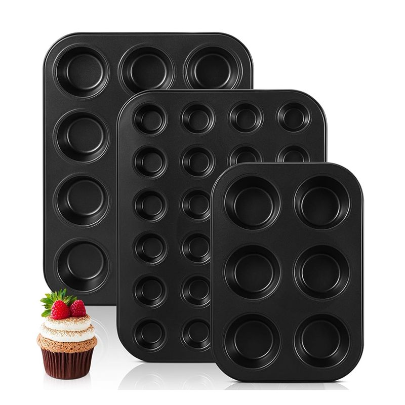 必須アイテム3個セット ノンスティックマフィンパン 炭素鋼カ - Muffin Tin Nonstick のレビューと価格