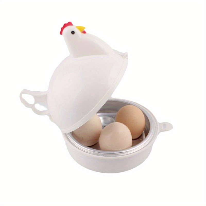 新しい素敵な鶏の形の卵ボイラー蒸し器 4 卵 1 卵電子レン - Kitchen Q のレビューと価格