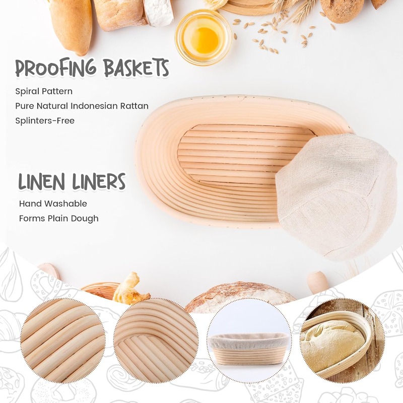 パン発酵バスケット PP生地発酵バスケット パン発酵ベーキン - Proofing Basket Banneton のレビューと価格