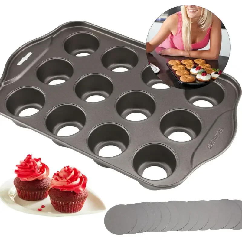 12個入りミニベーキングチーズケーキカップケーキトレイノンス - Muffin Tin Nonstick のレビューと価格