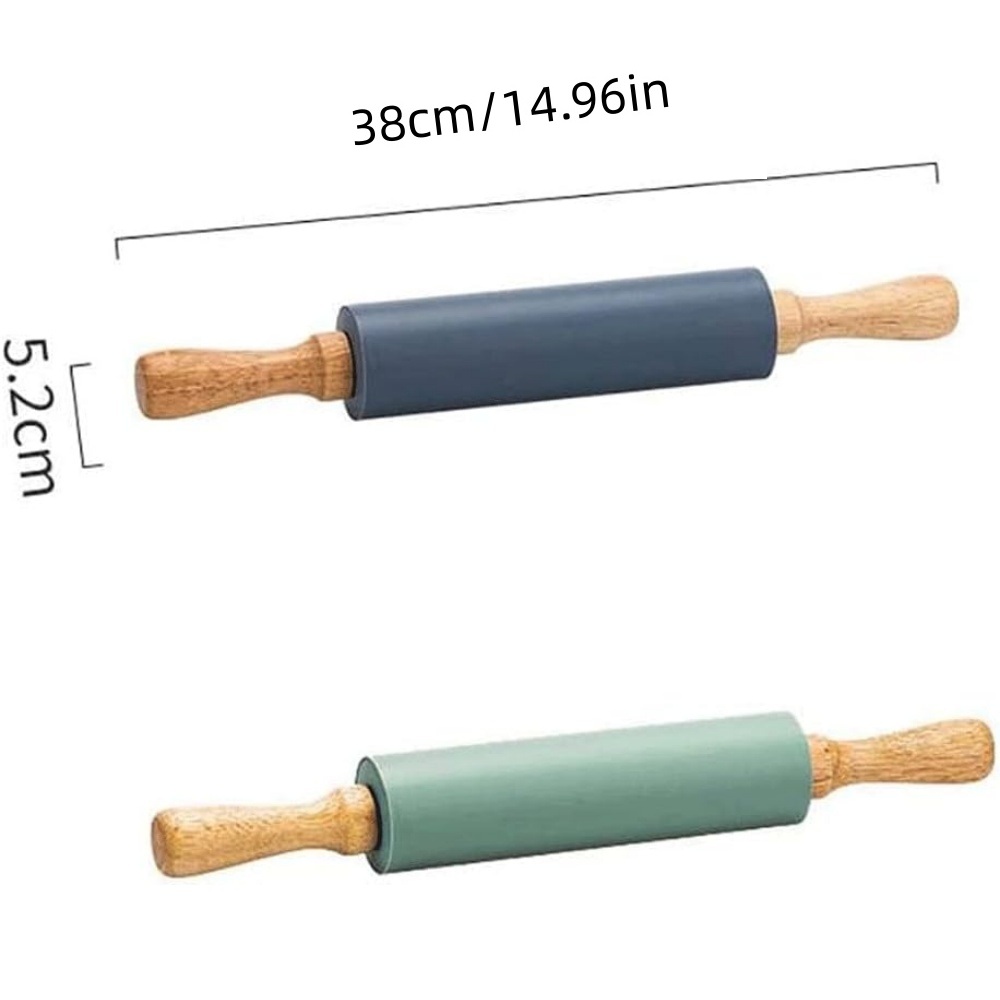 ノンスティックシリコンローリングピン木製ハンドルペストリー生 - Kitchen Roll Baking のレビューと価格