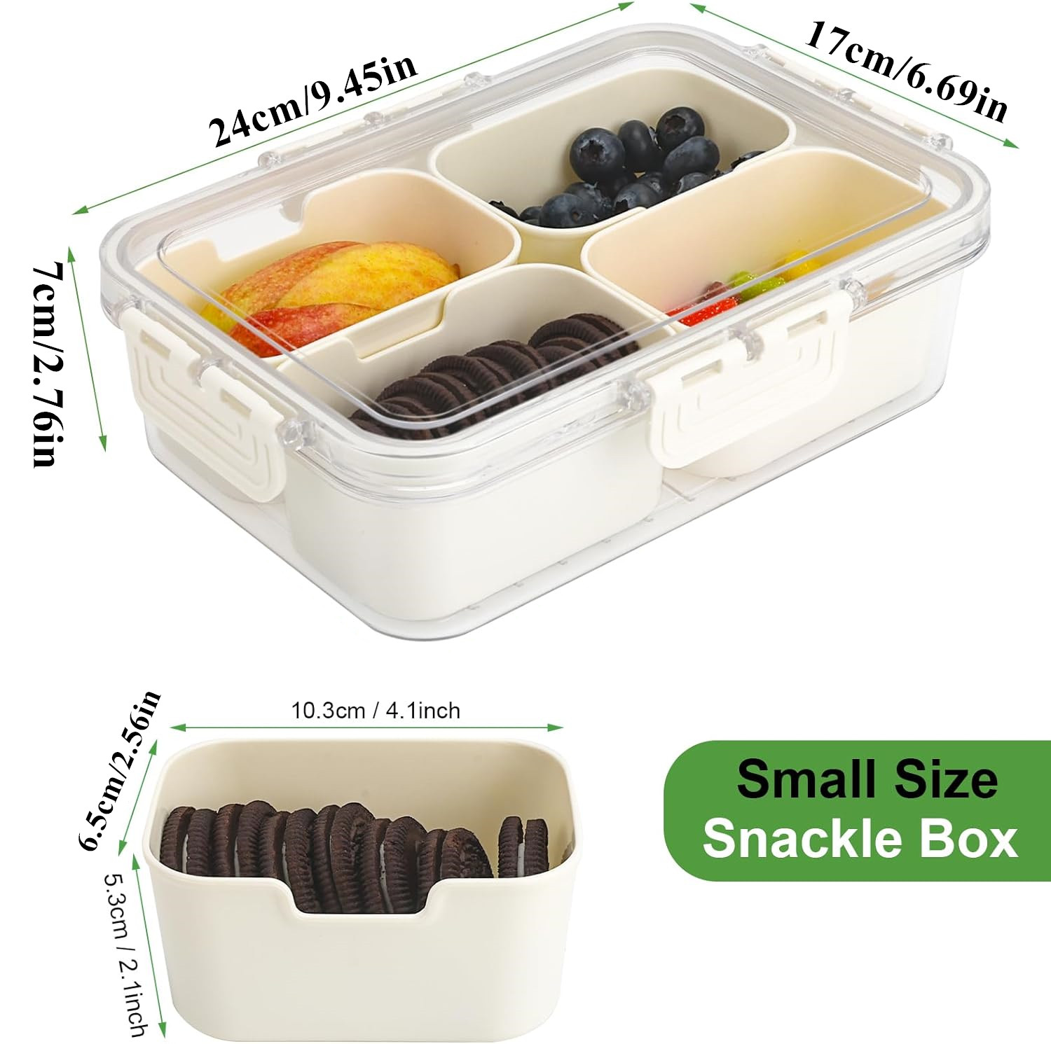 ポータブル食品保存箱、スナック収納ボックス、蓋付き4つのコン - Kitchen Baking Tins のレビューと価格