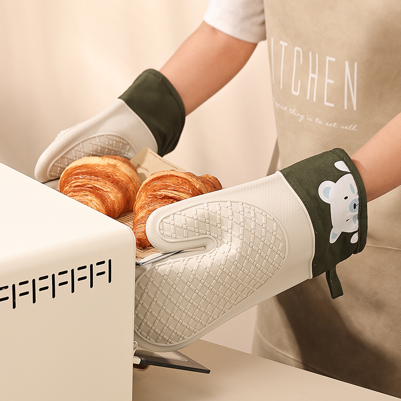 シリコン断熱手袋 厚手、滑り止め、高温オーブン用手袋 ベーキ - Kitchen Baking Gloves のレビューと価格