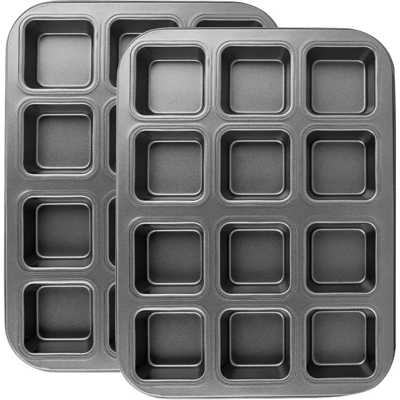 12 キャビティスクエア多目的ベーキングトレイノンスティック - Muffin Tin Nonstick のレビューと価格