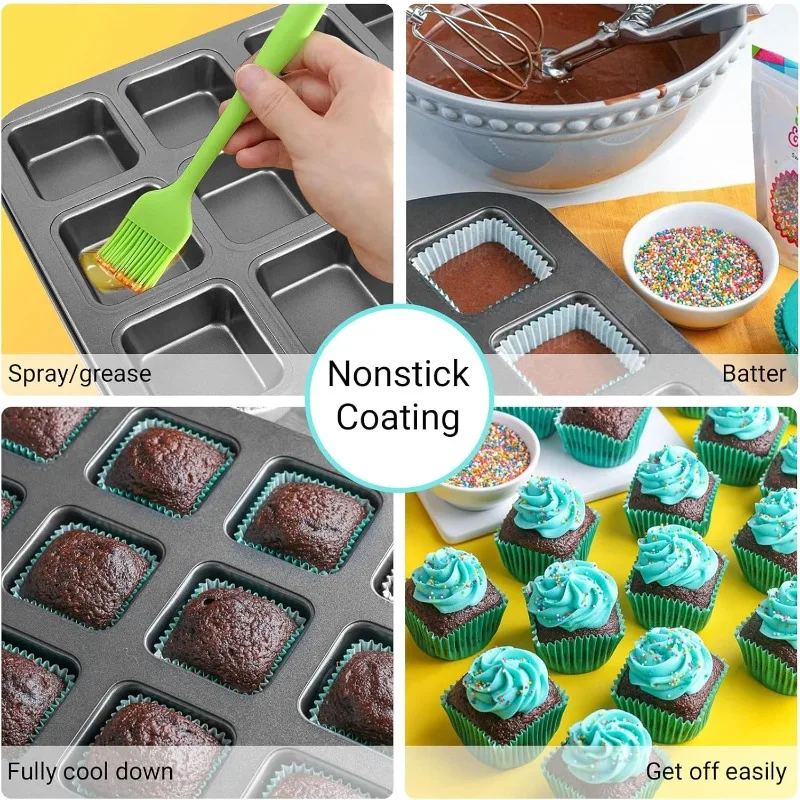 12 キャビティスクエア多目的ベーキングトレイノンスティック - Muffin Tin Nonstick のレビューと価格