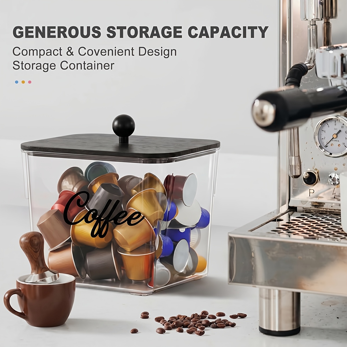 蓋付きコーヒーポッドホルダー プラスチック製収納ボックス K - Kitchen Baking Tins のレビューと価格