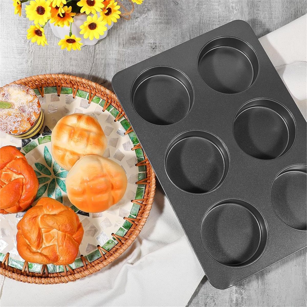A67T 新型 6カップ ストレートサイド ジャンボ イング - Muffin Tin Nonstick のレビューと価格