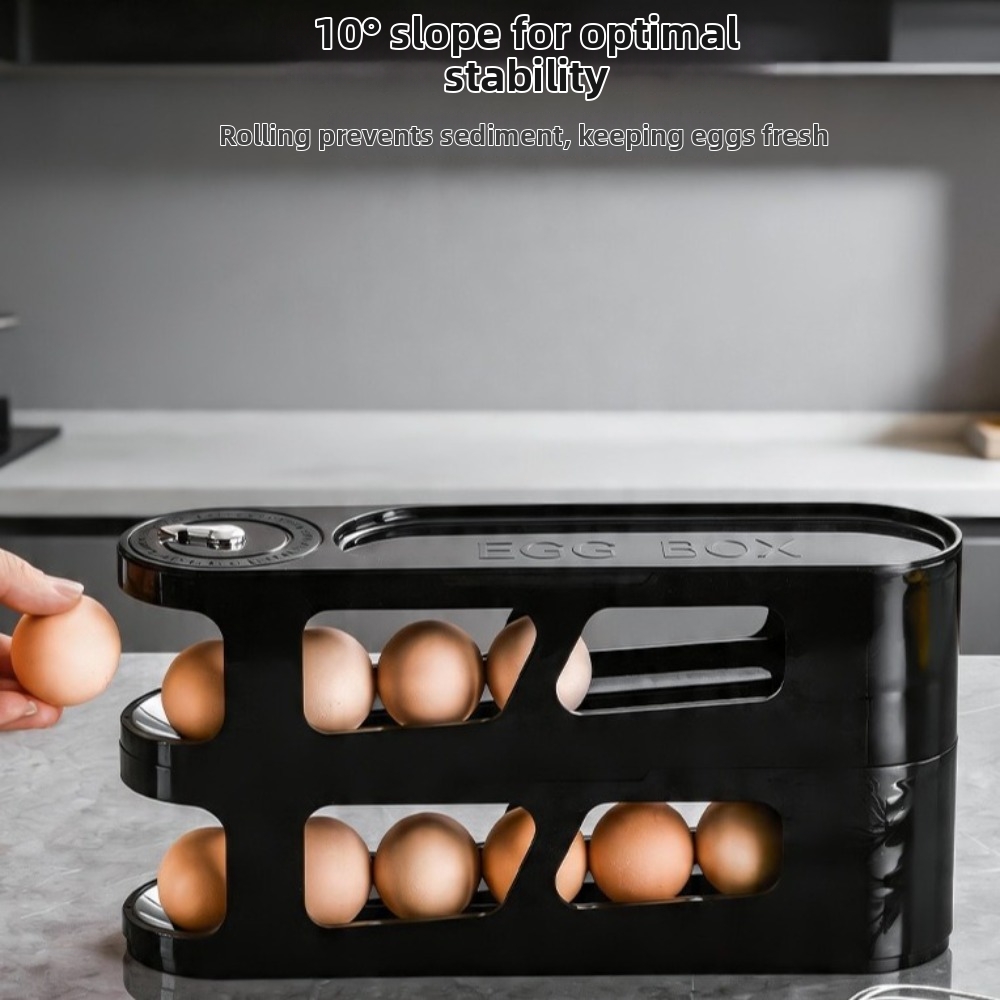 大容量の卵収納ボックス、蓋付き省スペース、卵オーガナイザー、 - Kitchen Baking Tins のレビューと価格