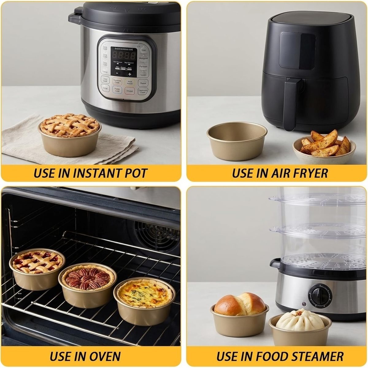 8パックミニパイパン、4インチ再利用可能なノンスティック小型 - Muffin Tin Nonstick のレビューと価格