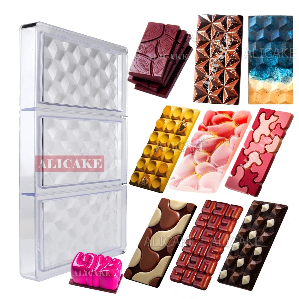 チョコレート型ポリカーボネートキャンディチョコレートバー金型 - Kitchen Appliances For Baking のレビューと価格