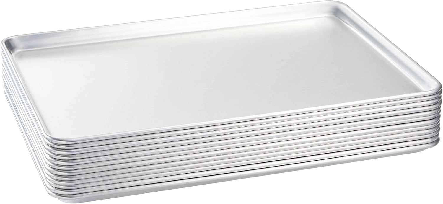 フルサイズ業務用アルミ製ベーキングシートパンセット、大型18 - Kitchen Baking Trays のレビューと価格