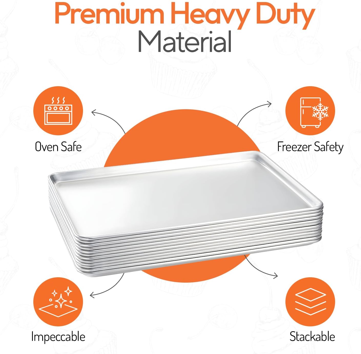 フルサイズ業務用アルミ製ベーキングシートパンセット、大型18 - Kitchen Baking Trays のレビューと価格