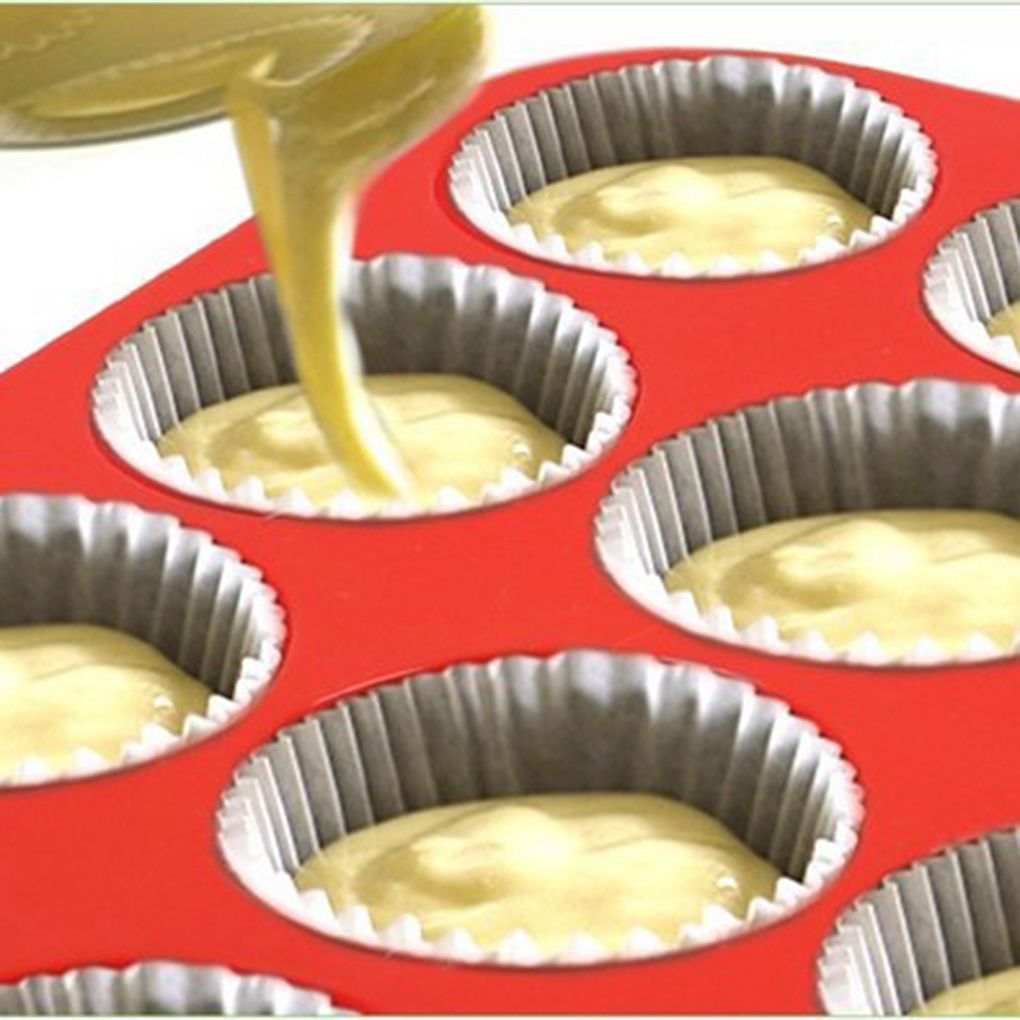 12個入りノンスティックマフィンパンキット、シリカゲル製カッ - Muffin Tin Nonstick のレビューと価格