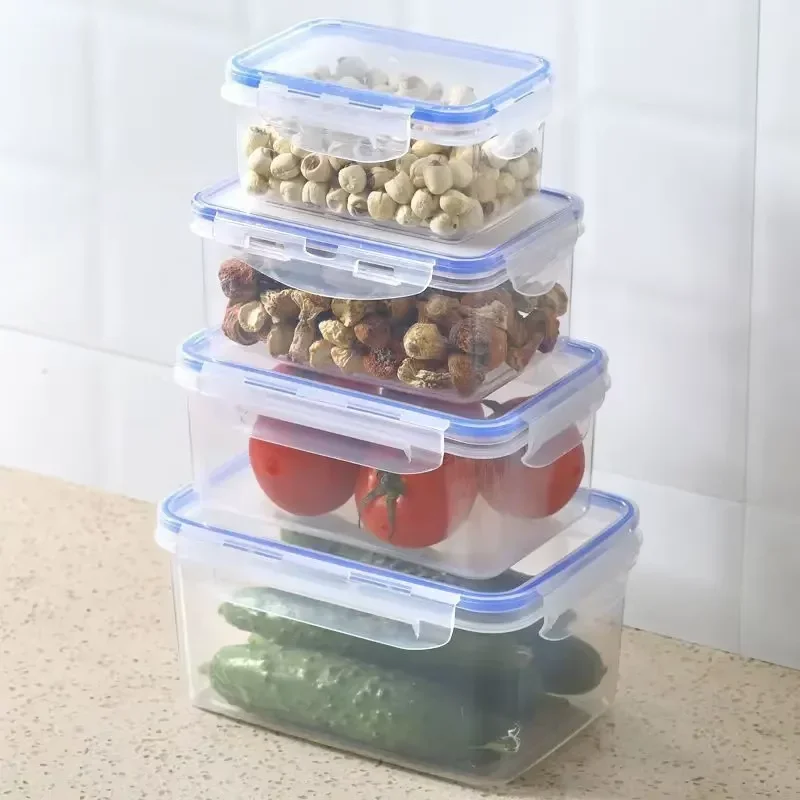 キッチン冷蔵庫密閉型長方形冷蔵庫収納ボックス蓋付きプラスチッ - Kitchen Baking Tins のレビューと価格