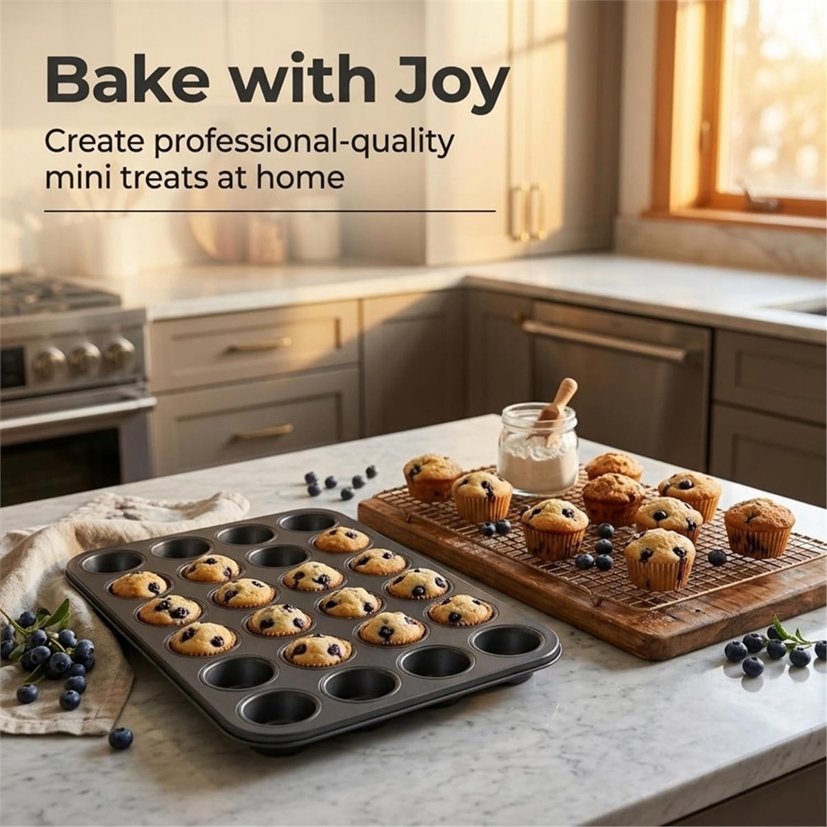ミニマフィンパン、カップケーキライナー付き、ベーキング用、2 - Muffin Tin Nonstick のレビューと価格