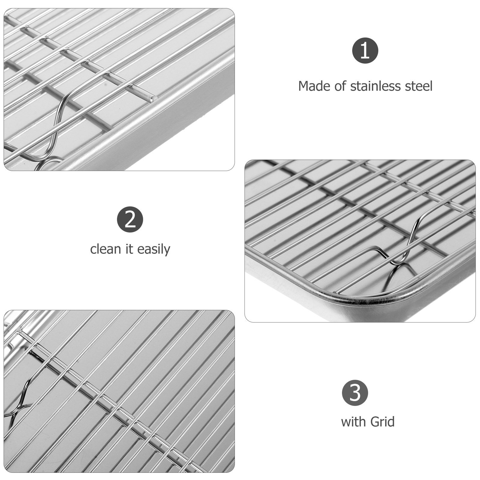 2個セット ステンレス製ベーキングトレイ 取り外し可能なワイ - Cooling Rack Wire のレビューと価格