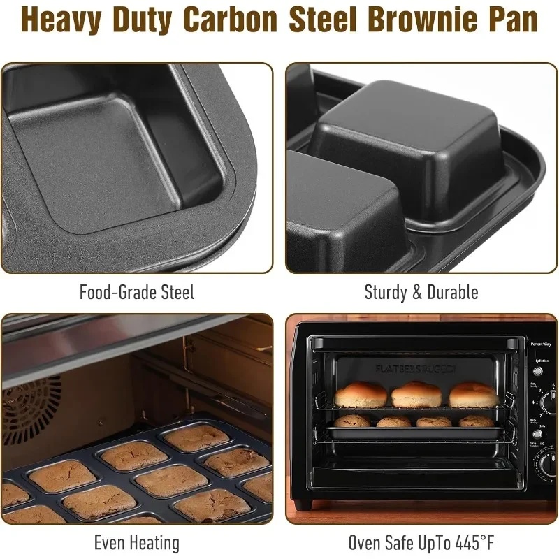 12 キャビティベーキングトレイ正方形多目的ベーキングトレイ - Muffin Tin Nonstick のレビューと価格