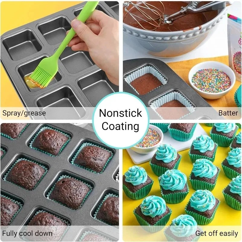 12 キャビティベーキングトレイ正方形多目的ベーキングトレイ - Muffin Tin Nonstick のレビューと価格