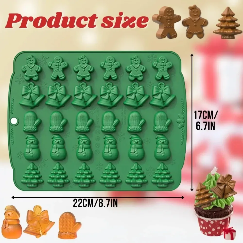 クリスマスシリコーンチョコレート型ジンジャーブレッドマンクリ - Kitchen Baking Gloves のレビューと価格
